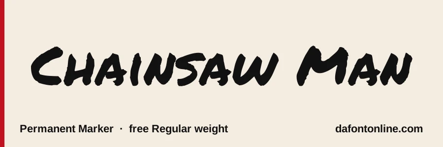 Permanent Marker font preview showing "Chainsaw Man"