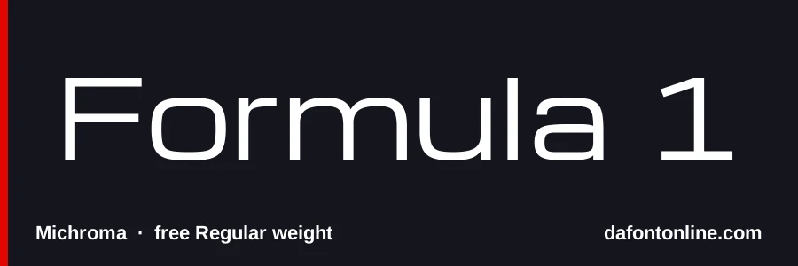 Michroma font preview showing "Formula 1"