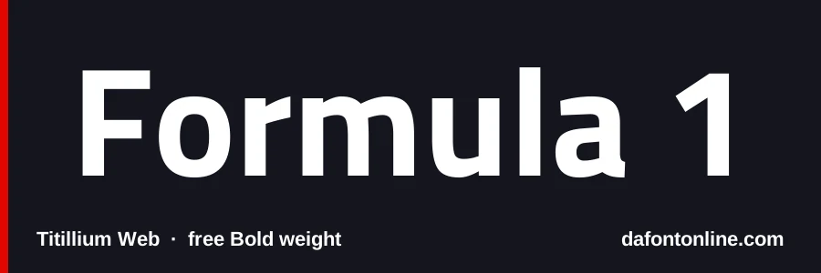 Titillium Web font preview showing "Formula 1"