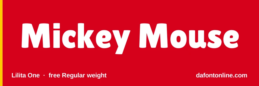 Lilita One font preview showing "Mickey Mouse"