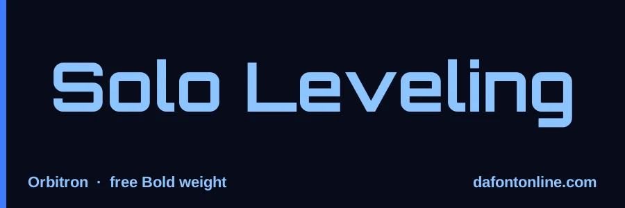 Orbitron font preview showing "Solo Leveling"